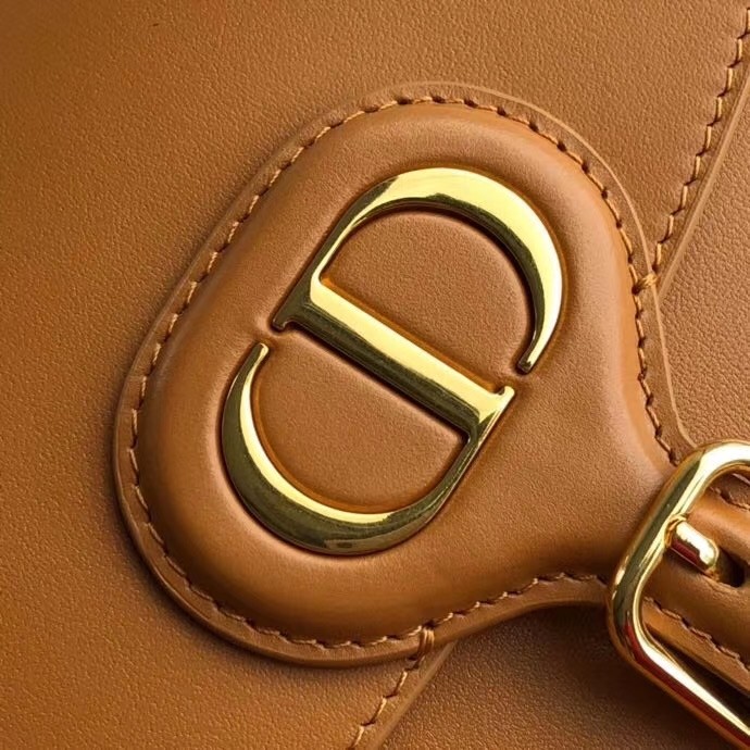 D*or medium bobby bag in camel calfskin