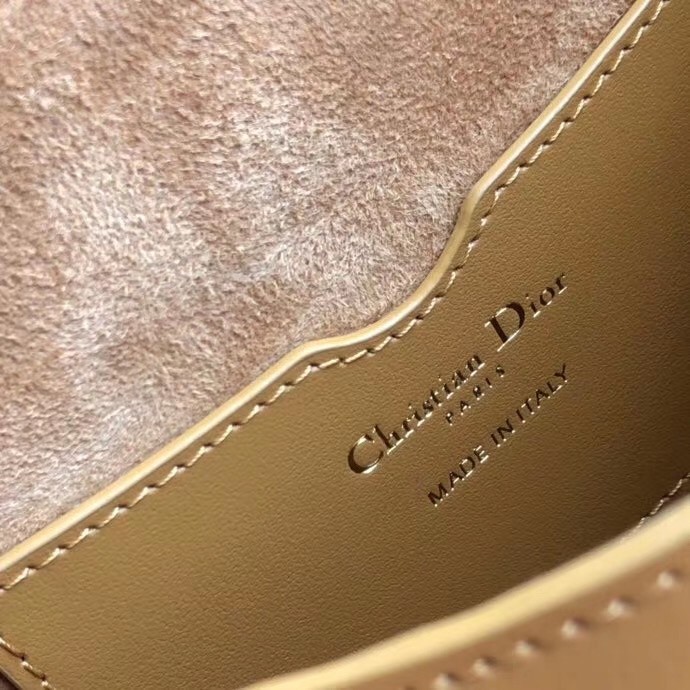 D*or medium bobby bag in camel calfskin