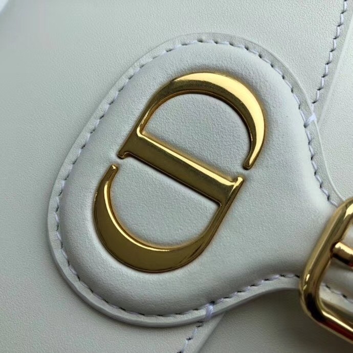 D*or medium bobby bag in white calfskin