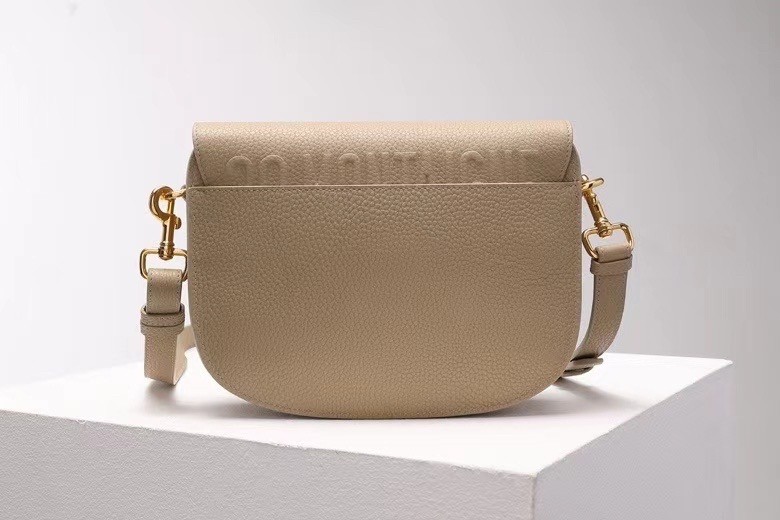 D*or medium bobby bag in beige grained calfskin