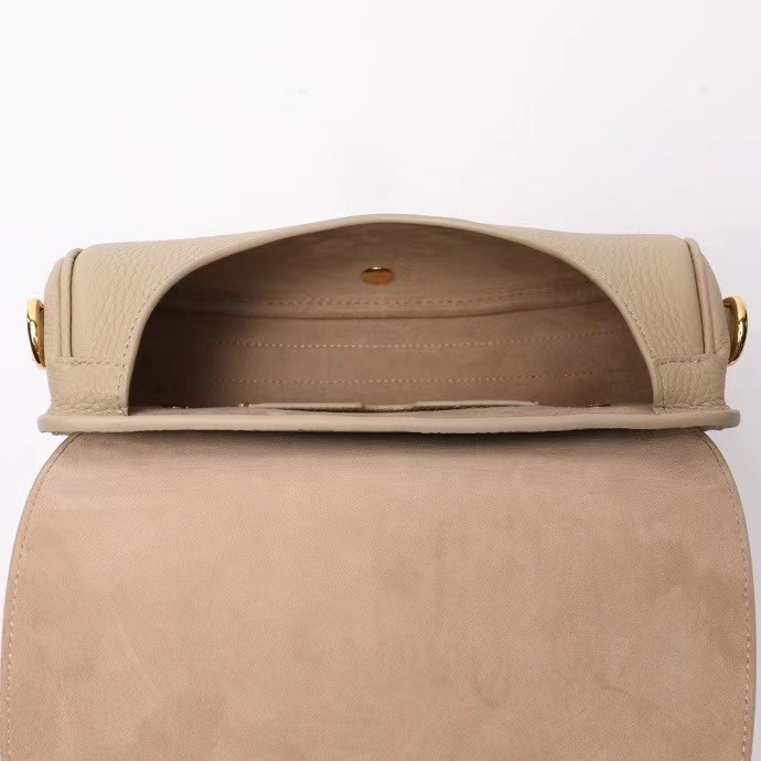 D*or medium bobby bag in beige grained calfskin