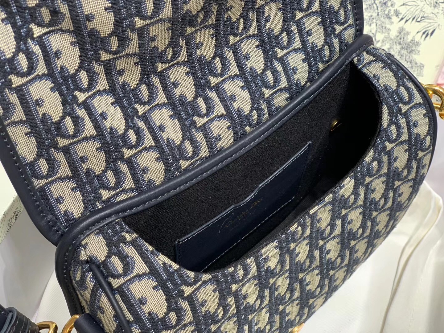 D*or medium bobby bag in blue D*or oblique canvas