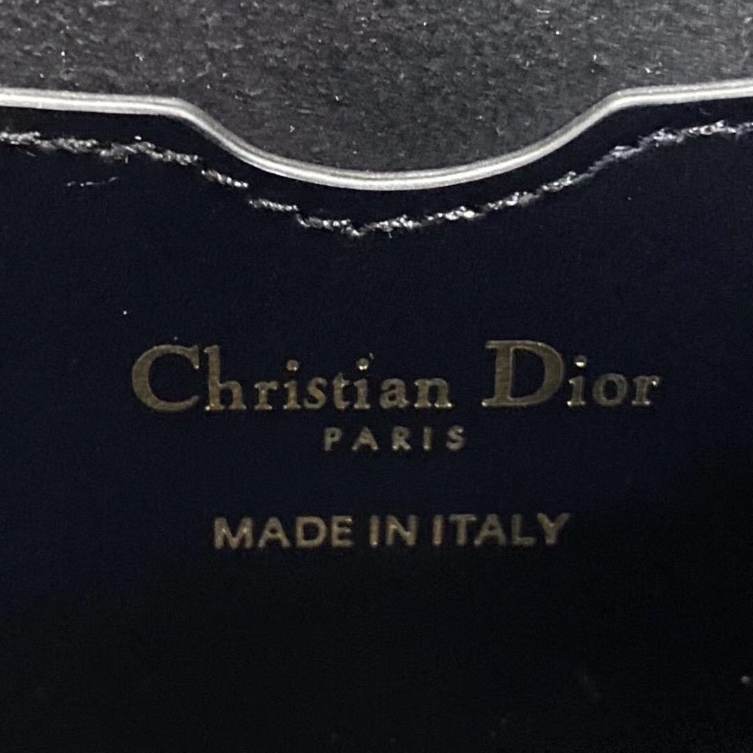 D*or large bobby bag in black calfskin