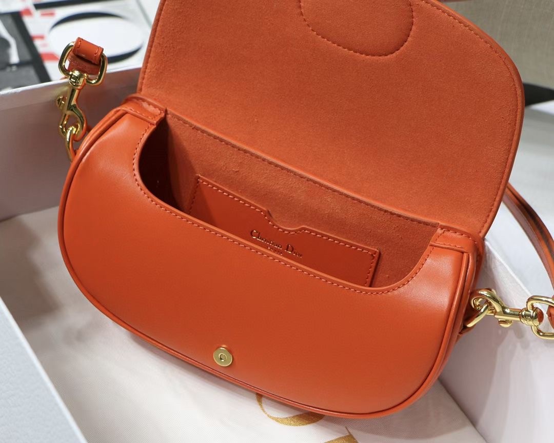 D*or bobby east-west bag in orange box calfskin