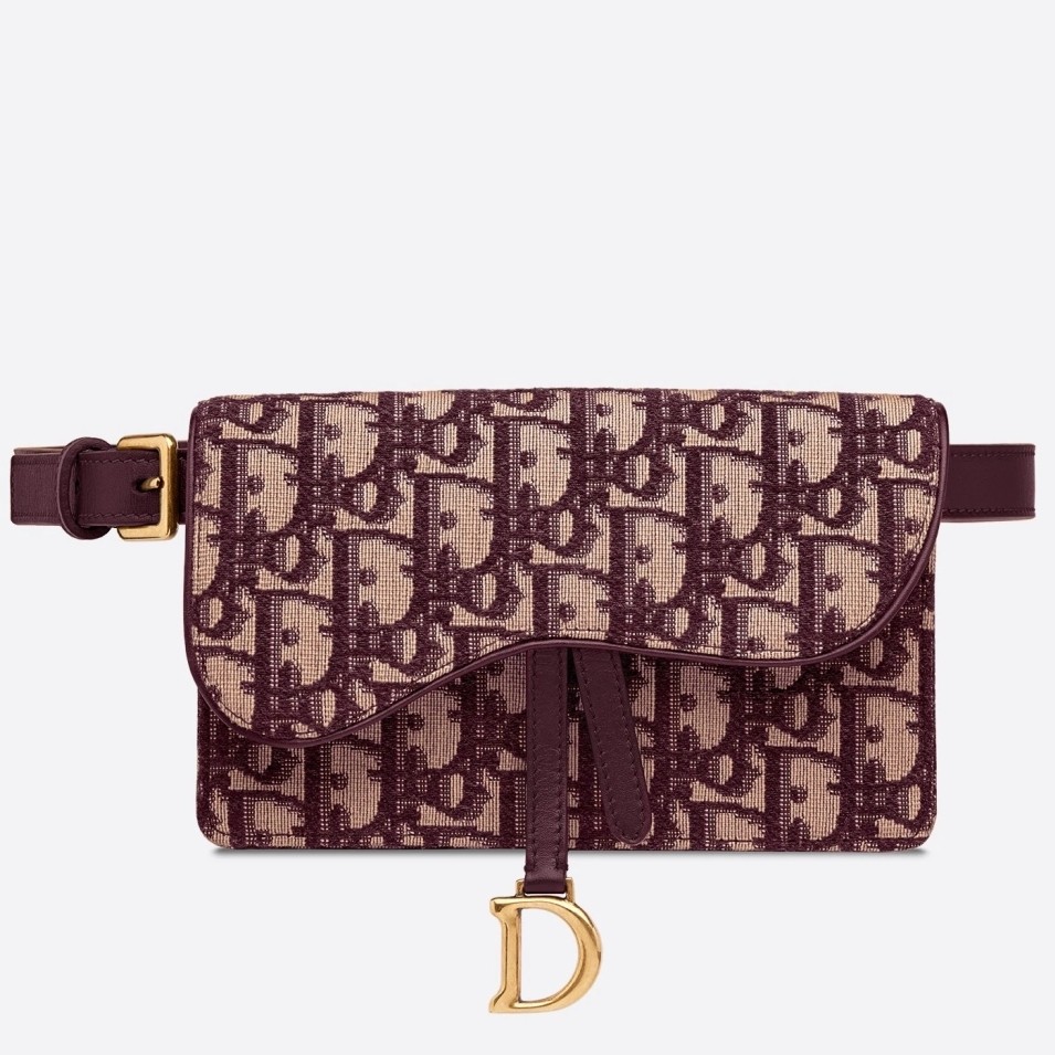 D*or bordeaux oblique saddle belt bag