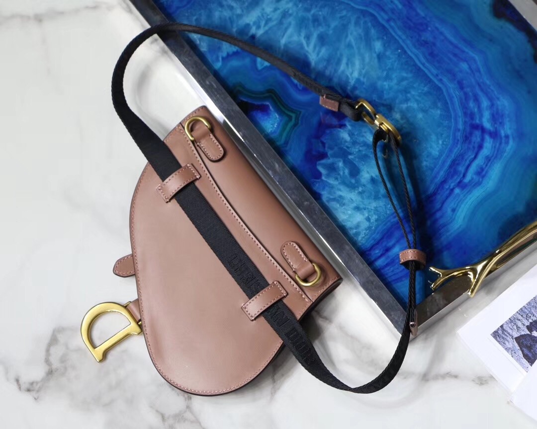 D*or saddle belt bag in powder smooth calfskin