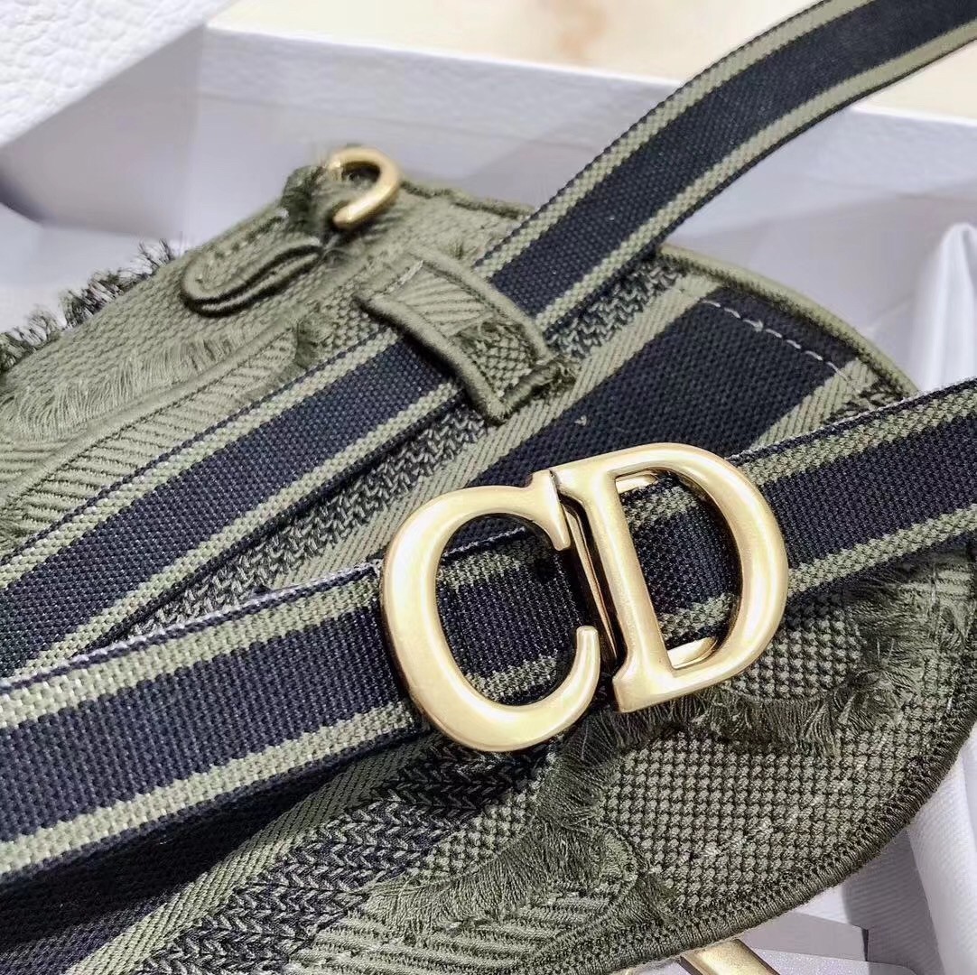 D*or saddle pouch belt bag in green camouflage canvas