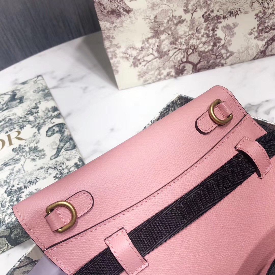 D*or saddle belt bag in powder grained calfskin