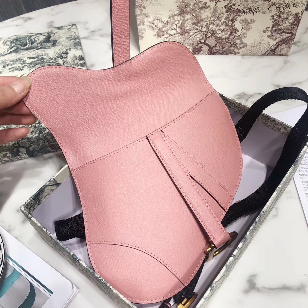 D*or saddle belt bag in powder grained calfskin