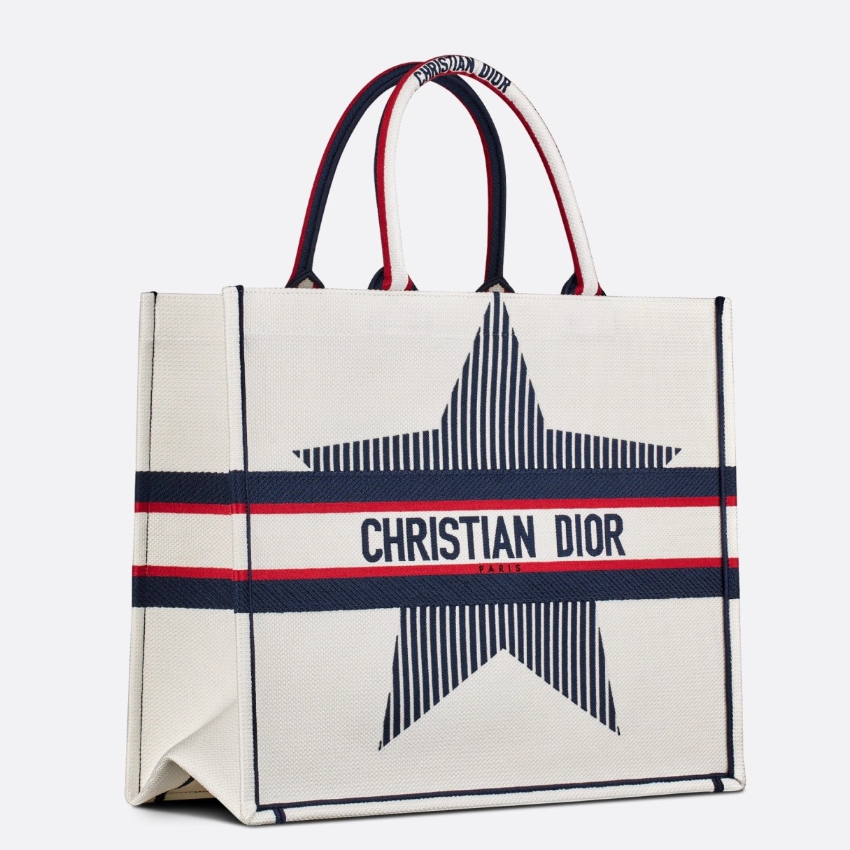 D*or D*oralps book tote in white three-tone embroidery