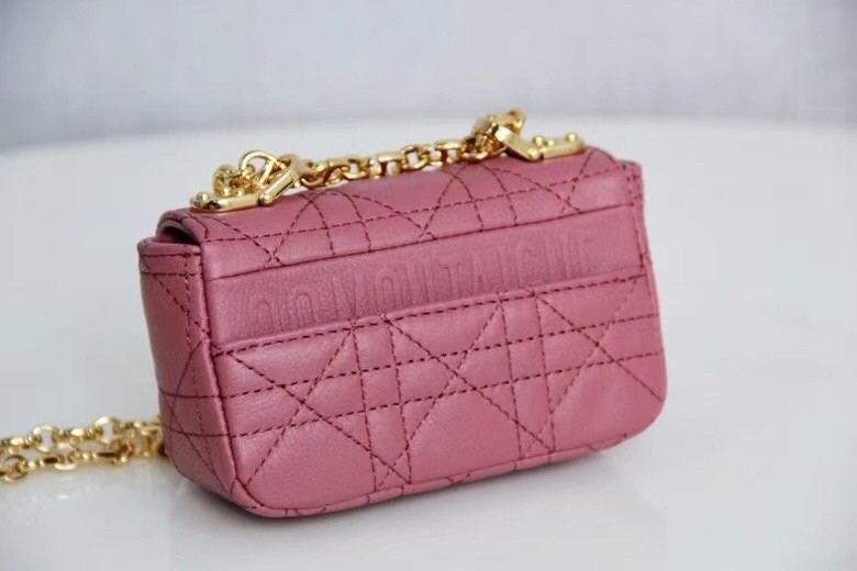 D*or micro caro bag in pink cannage calfskin
