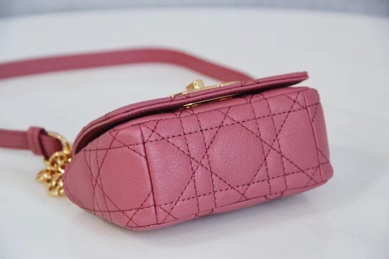 D*or micro caro bag in pink cannage calfskin