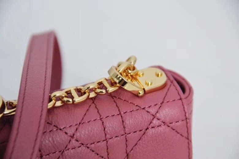 D*or micro caro bag in pink cannage calfskin