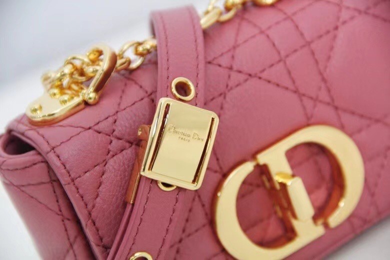 D*or micro caro bag in pink cannage calfskin