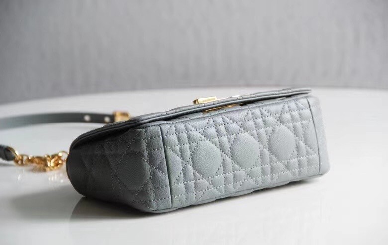 D*or small caro bag in cloud blue cannage calfskin