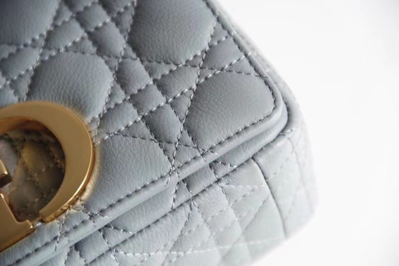 D*or small caro bag in cloud blue cannage calfskin