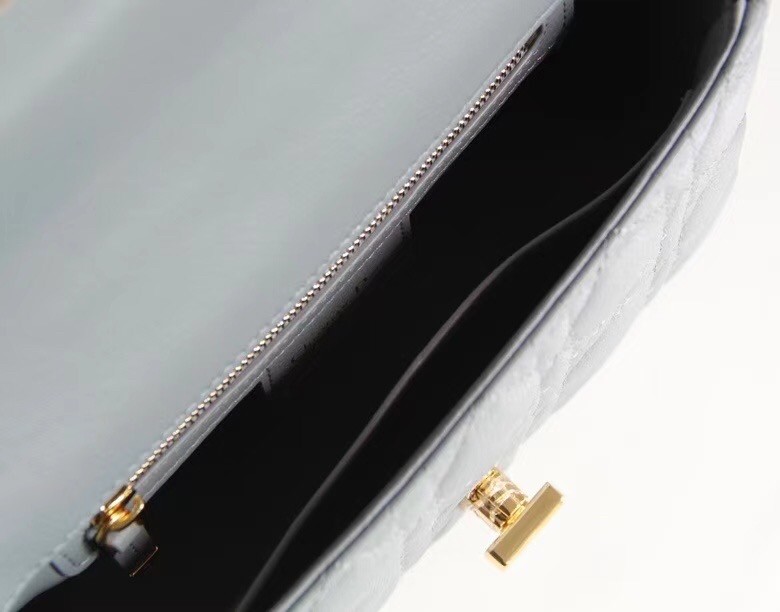 D*or small caro bag in cloud blue cannage calfskin