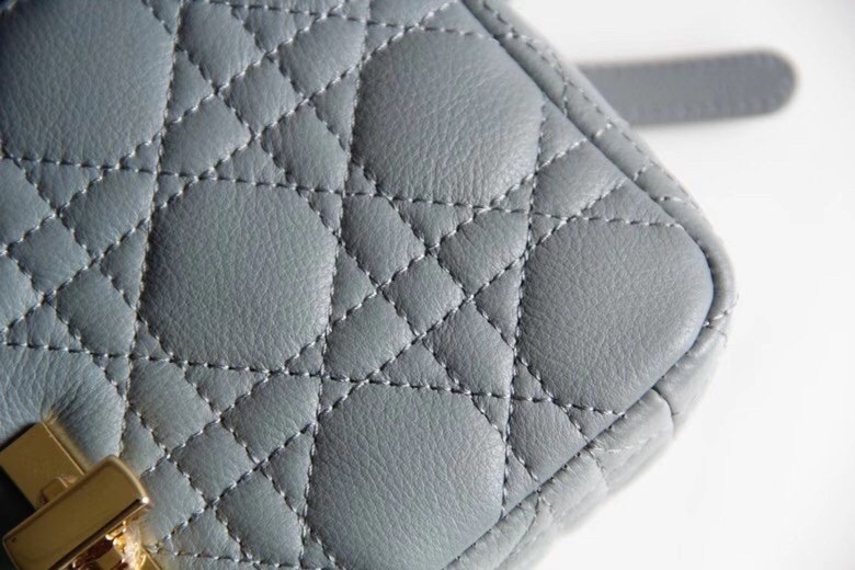 D*or small caro bag in cloud blue cannage calfskin