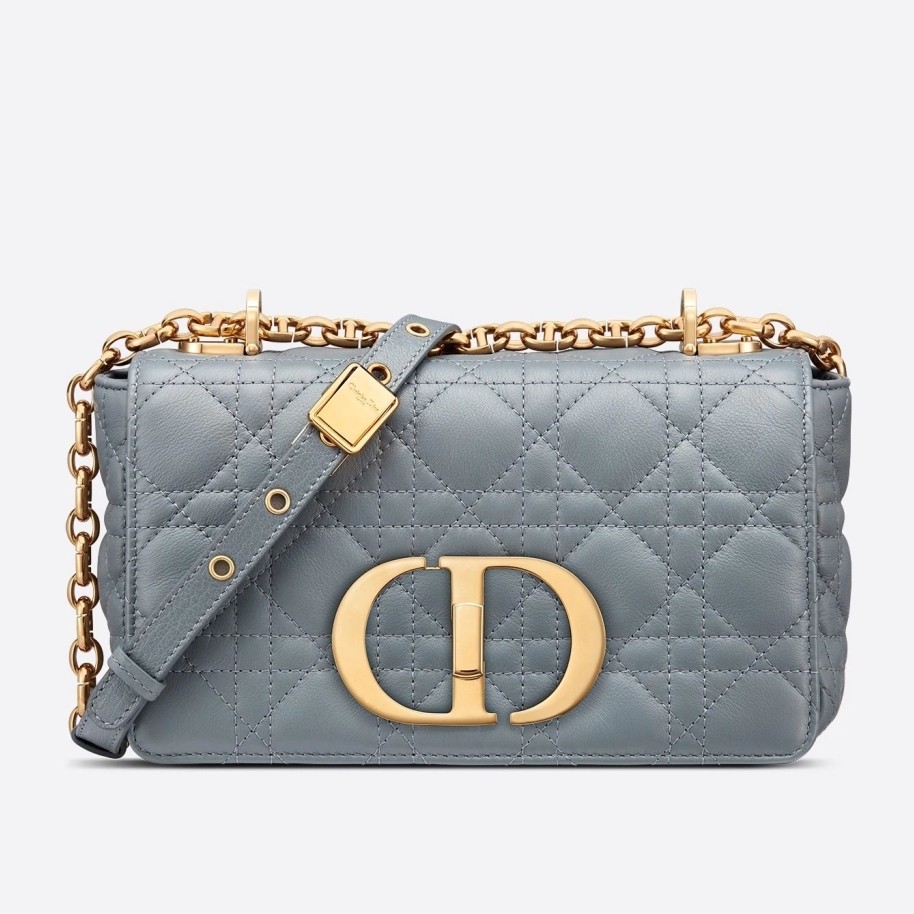 D*or small caro bag in cloud blue cannage calfskin