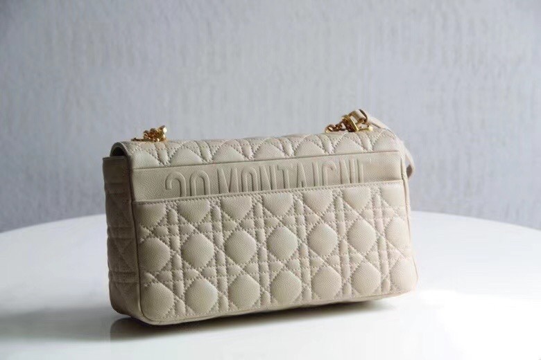 D*or large caro bag in beige cannage calfskin