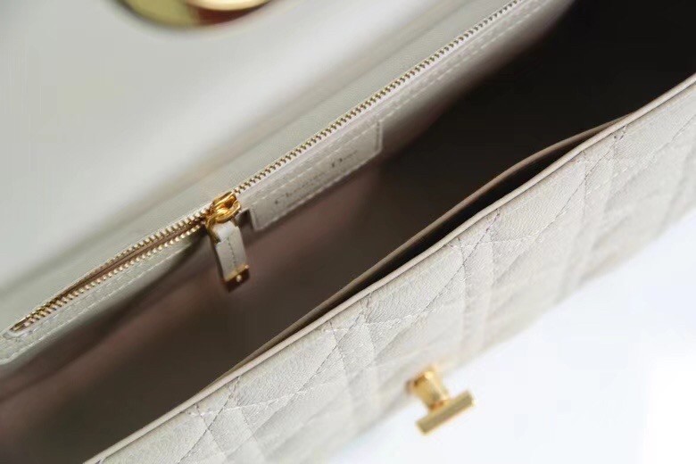 D*or large caro bag in beige cannage calfskin