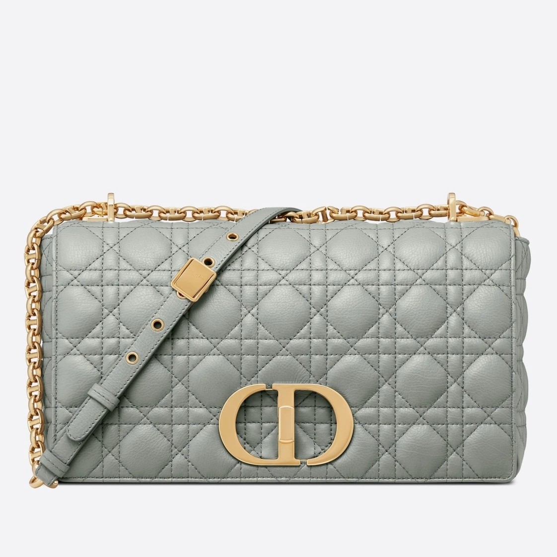 D*or large caro bag in grey cannage calfskin
