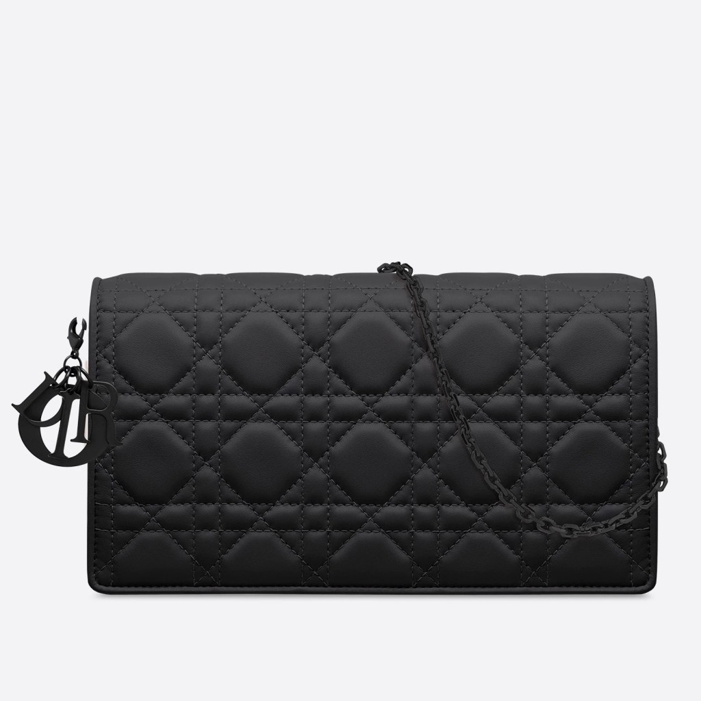 D*or lady D*or ultra black clutch with chain