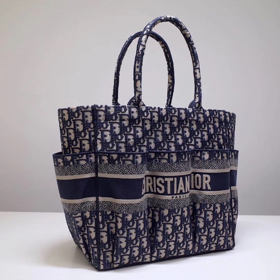 D*or catherine tote bag in blue D*or oblique canvas