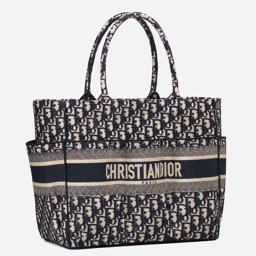 D*or catherine tote bag in blue D*or oblique canvas