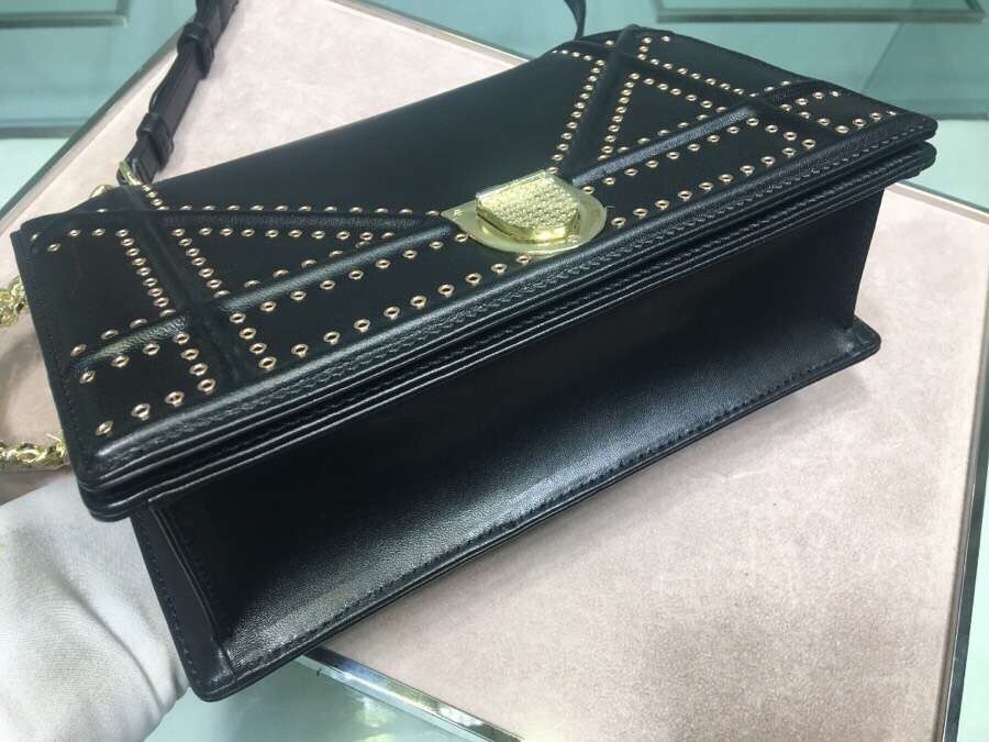 D*or D*orama bag in black eyelets lambskin