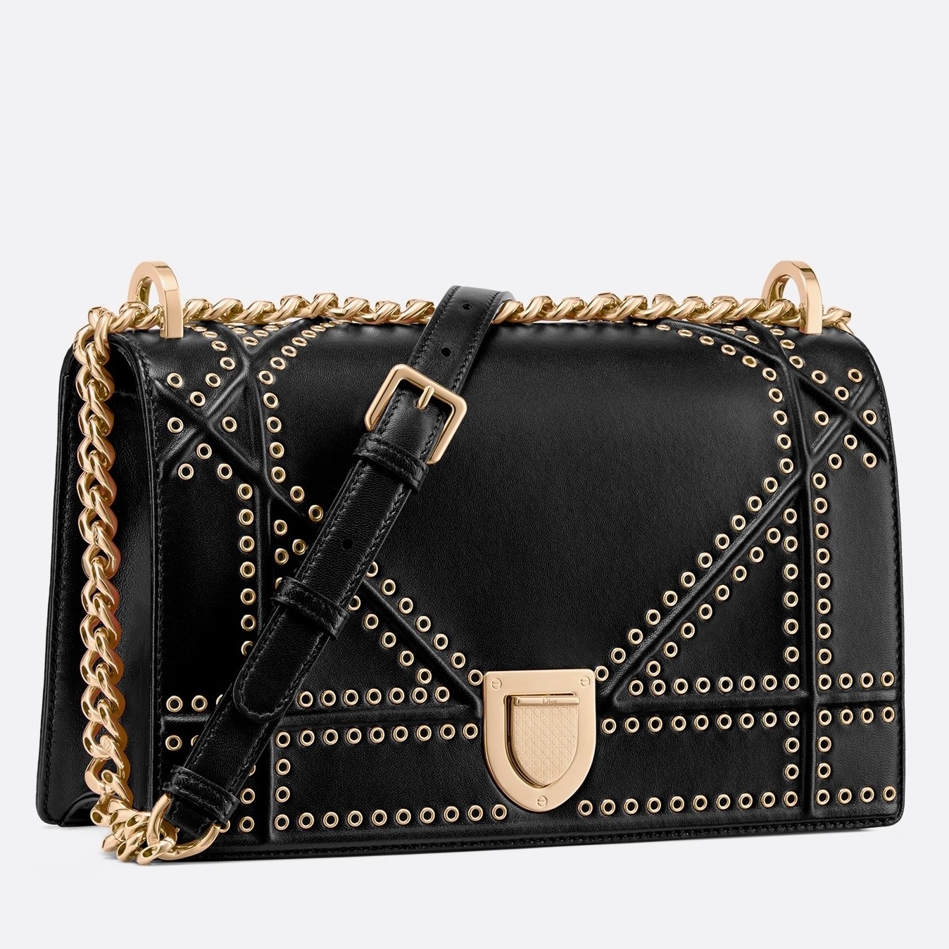 D*or D*orama bag in black eyelets lambskin