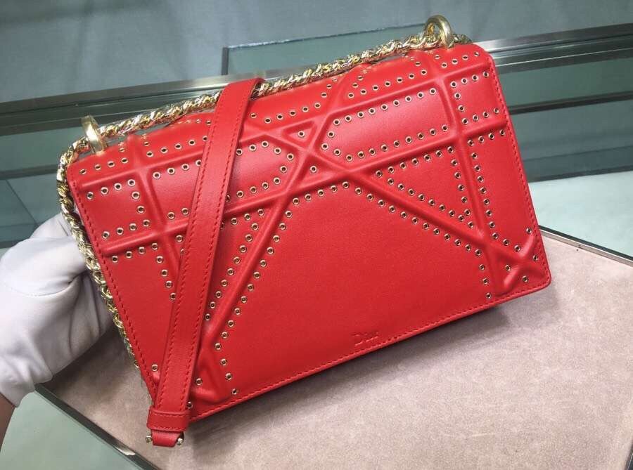 D*or D*orama bag in red eyelets lambskin