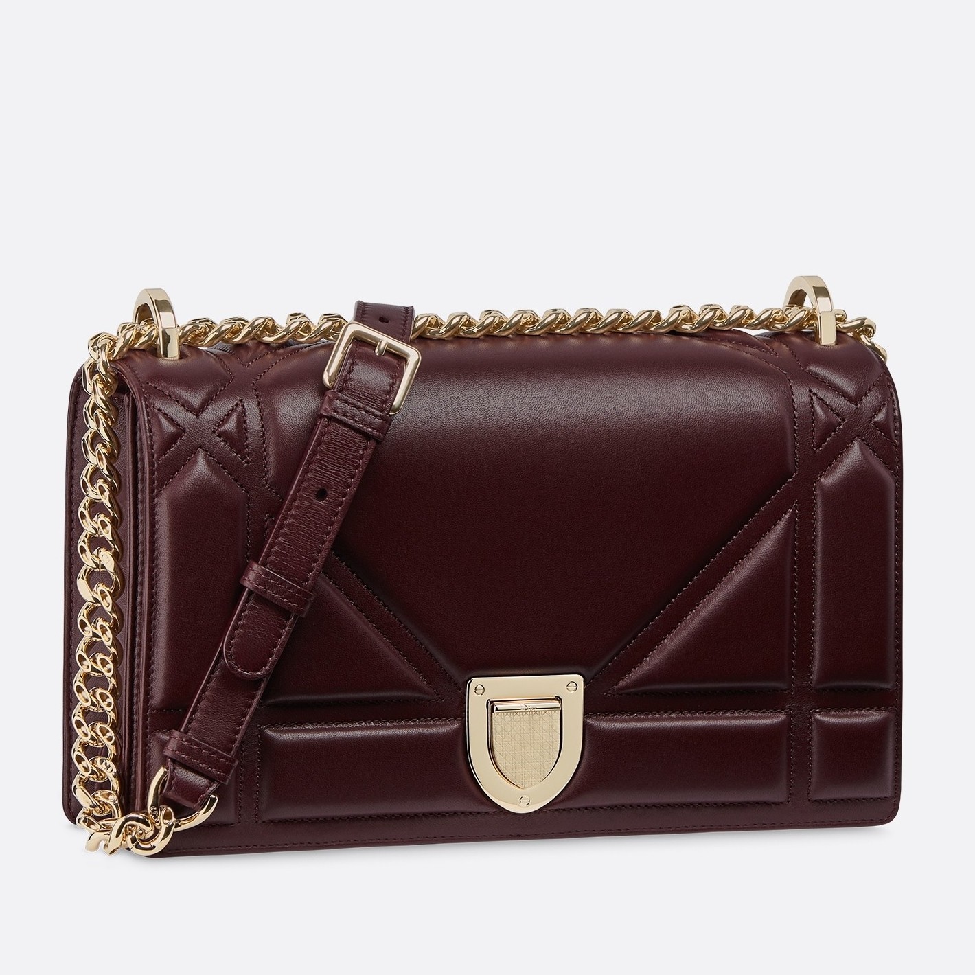 D*or bordeaux D*orama lambskin bag with large cannage motif