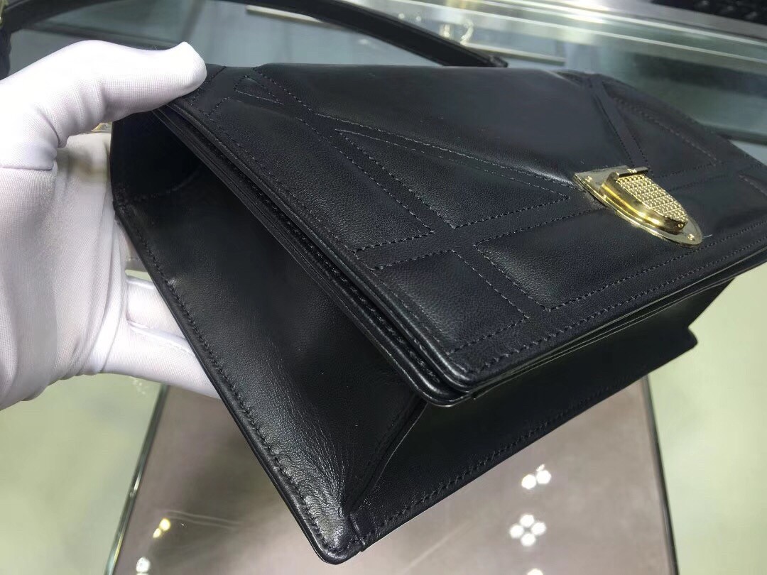 D*or black D*orama lambskin bag with large cannage motif