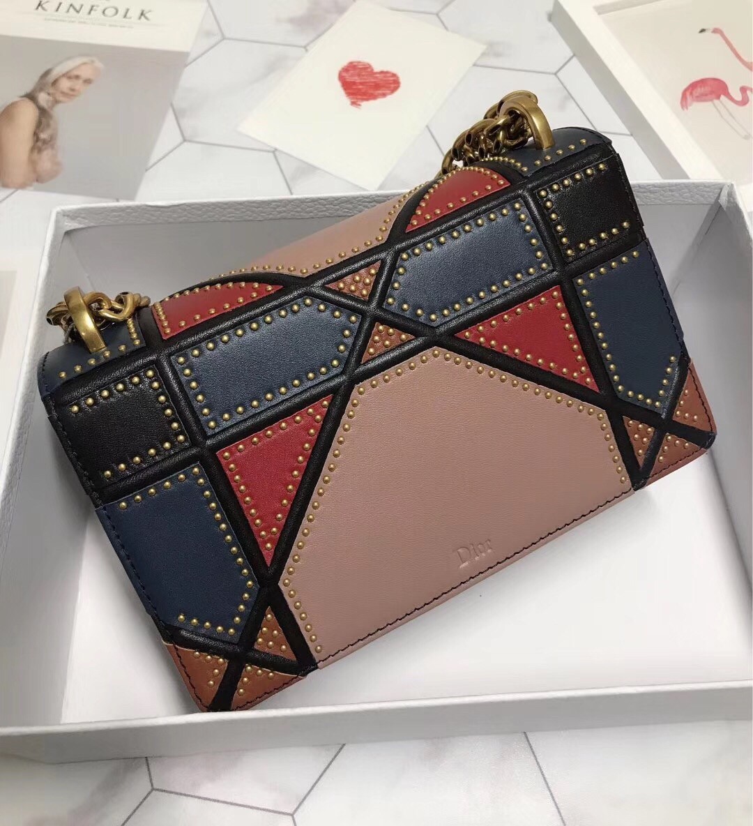 D*or D*orama bag in multi-coloured patchwork