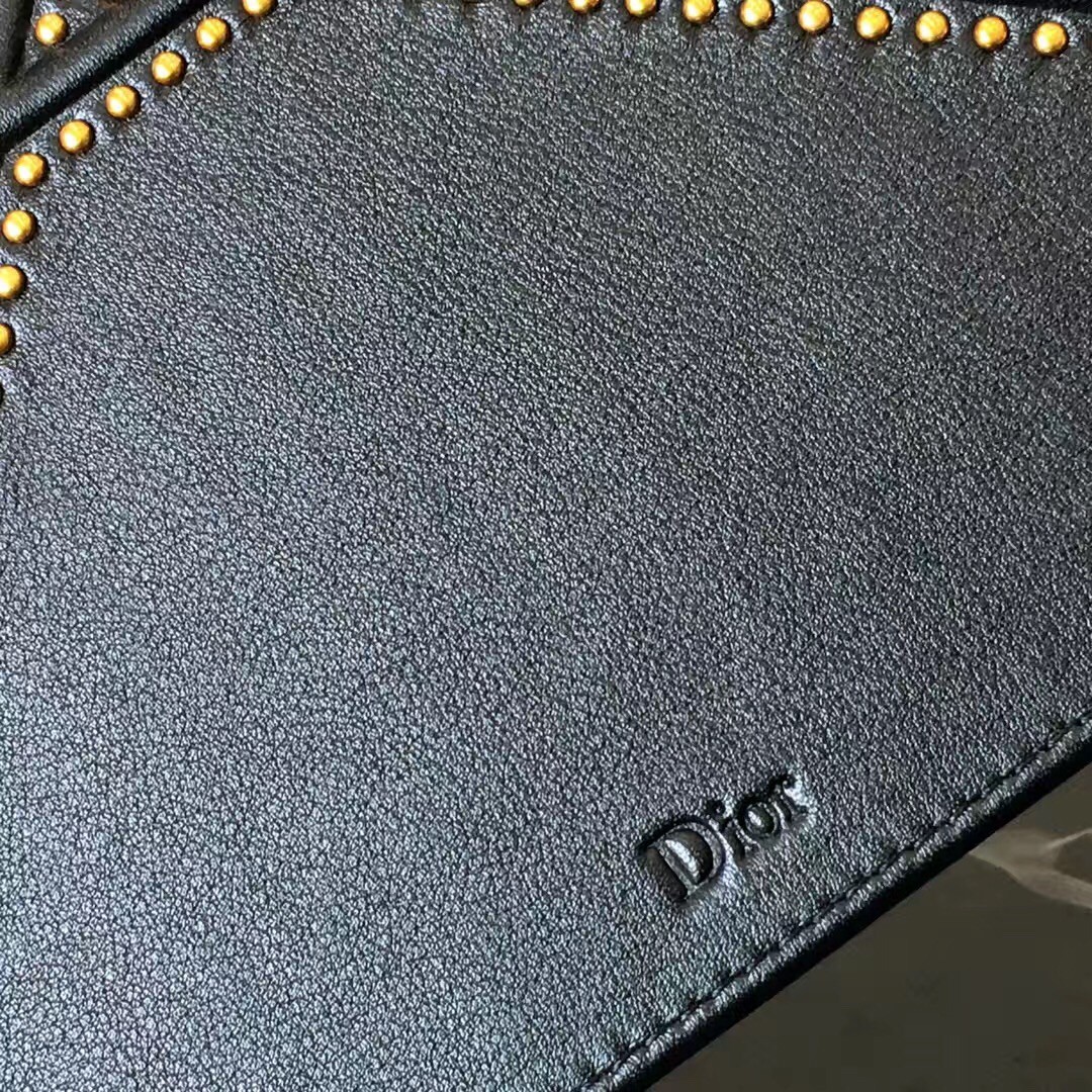 D*or D*orama bag in black studded lambskin