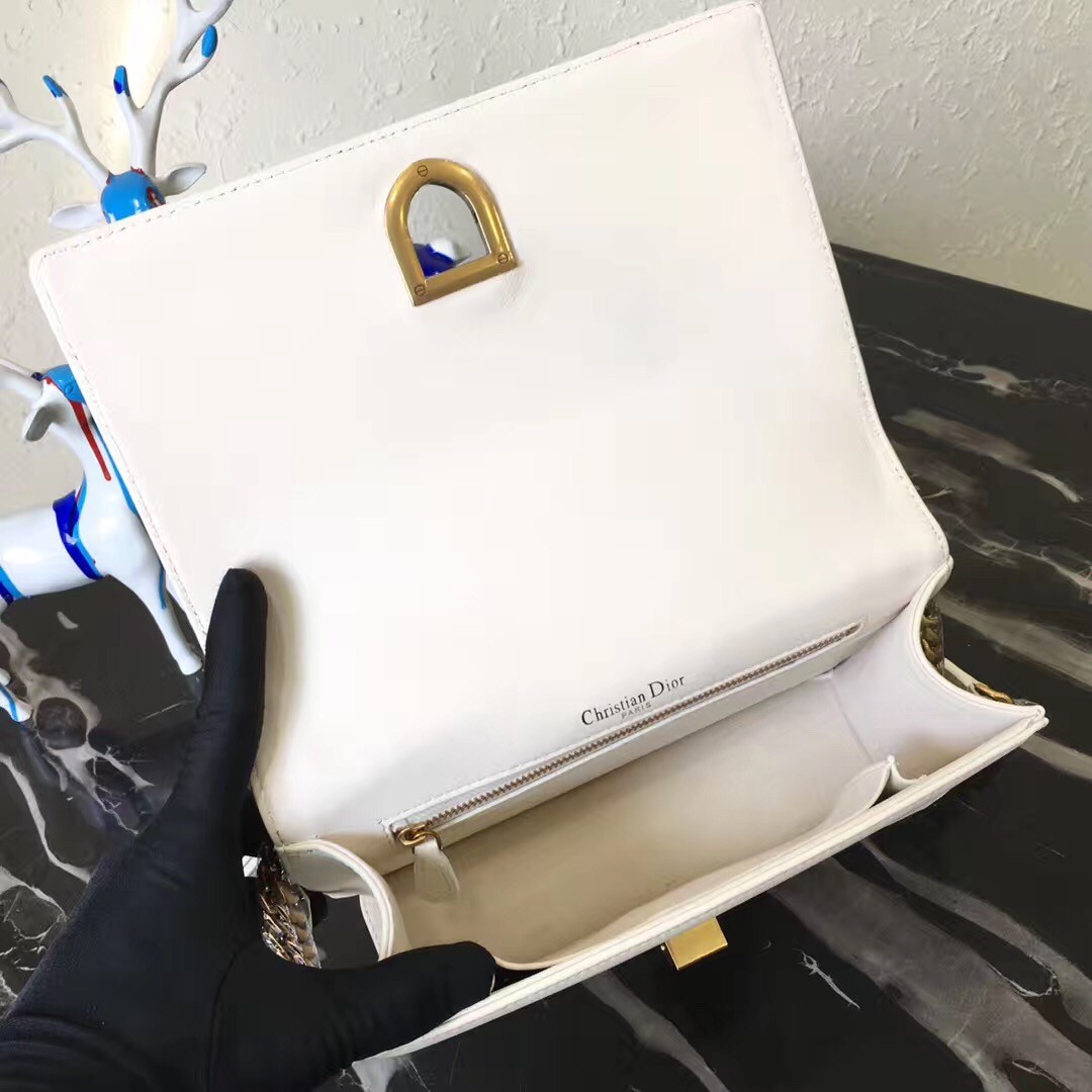 D*or D*orama bag in white studded lambskin