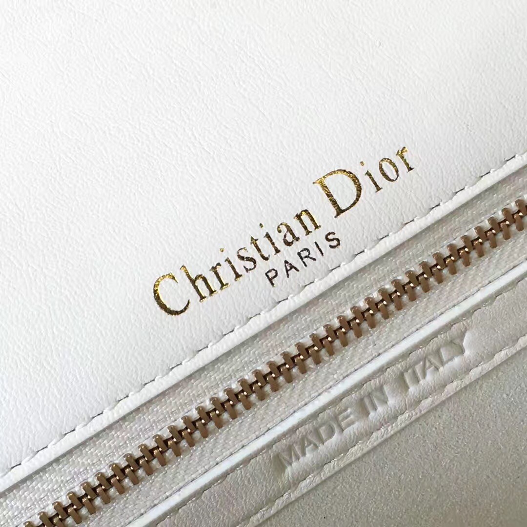 D*or D*orama bag in white studded lambskin