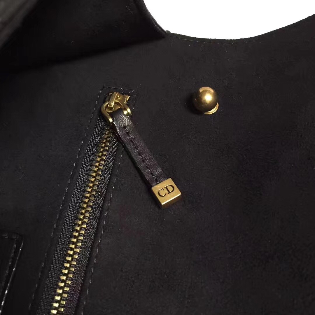 D*or D*oraddict flap bag in black lambskin