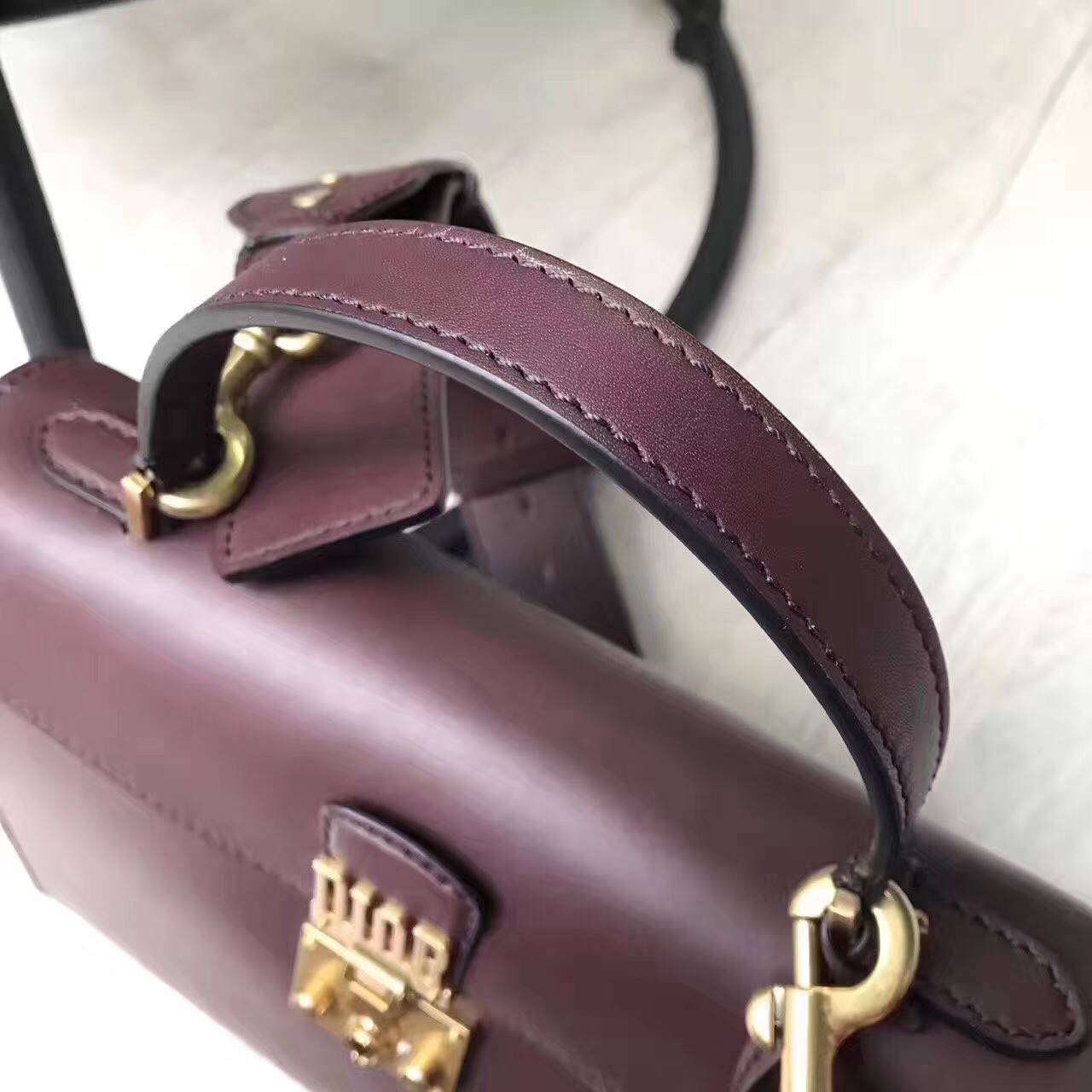 D*or D*oraddict tote bag in bordeaux calfskin