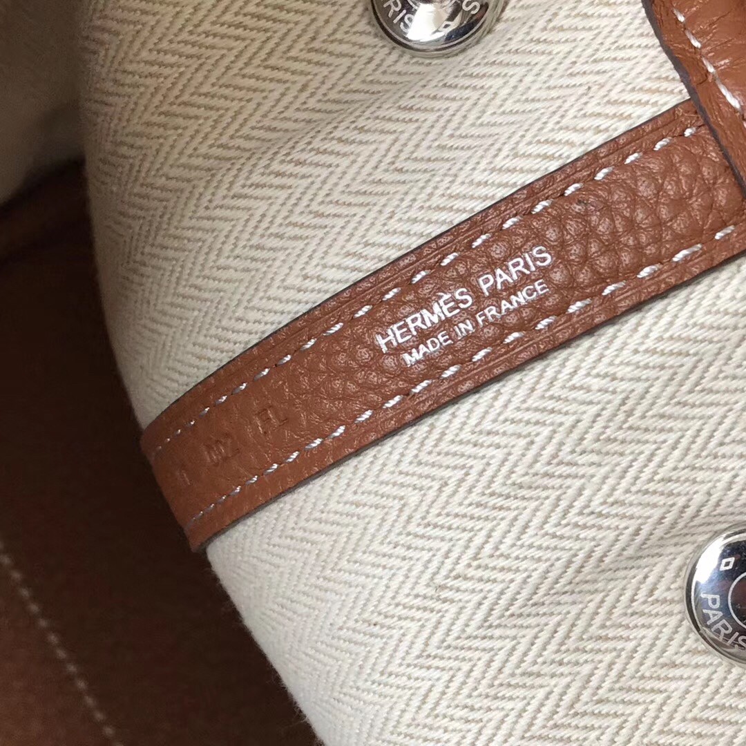 H**mes garden party 30 bag in gold clemence calfskin
