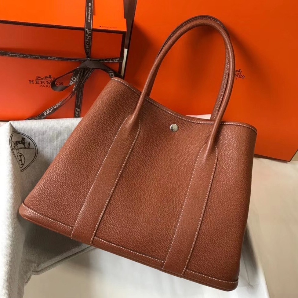 H**mes garden party 36 bag in gold clemence calfskin