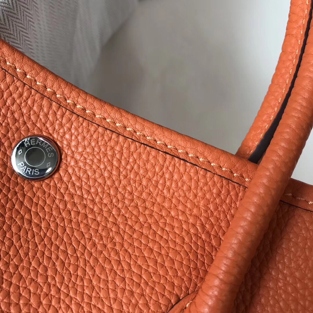 H**mes garden party 36 bag in orange clemence calfskin