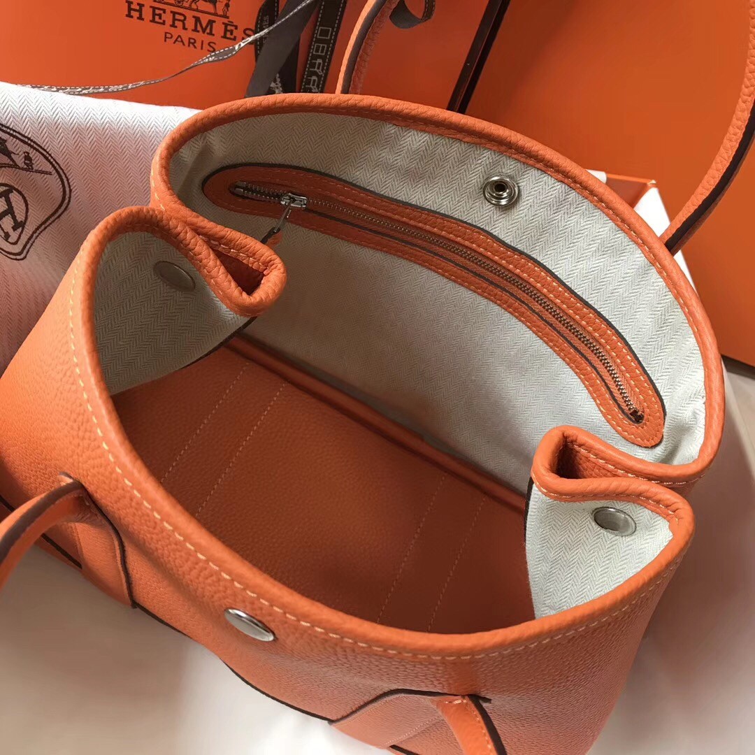 H**mes garden party 36 bag in orange clemence calfskin