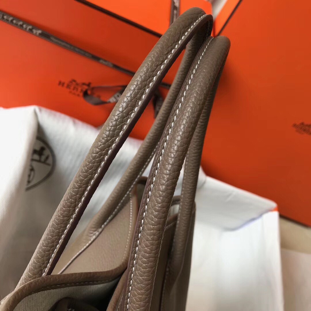 H**mes garden party 36 bag in taupe clemence calfskin