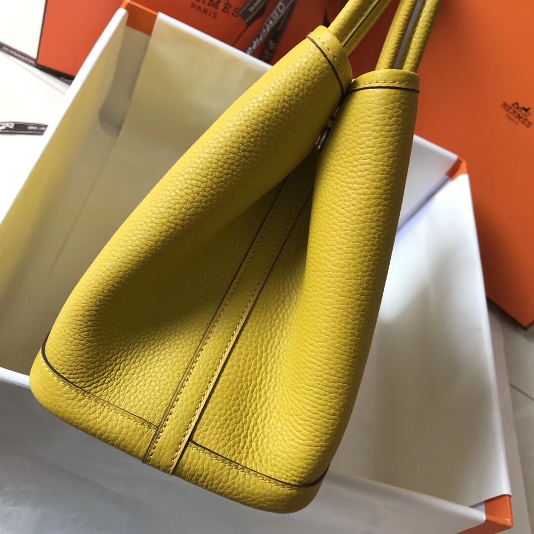 H**mes garden party 36 bag in yellow clemence calfskin