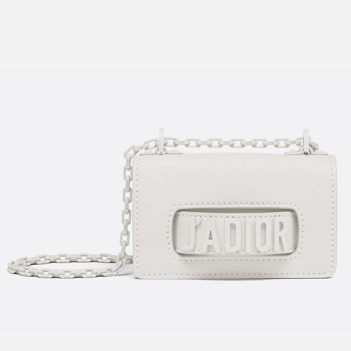 D*or mini j''aD*or bag in white ultra matte calfskin