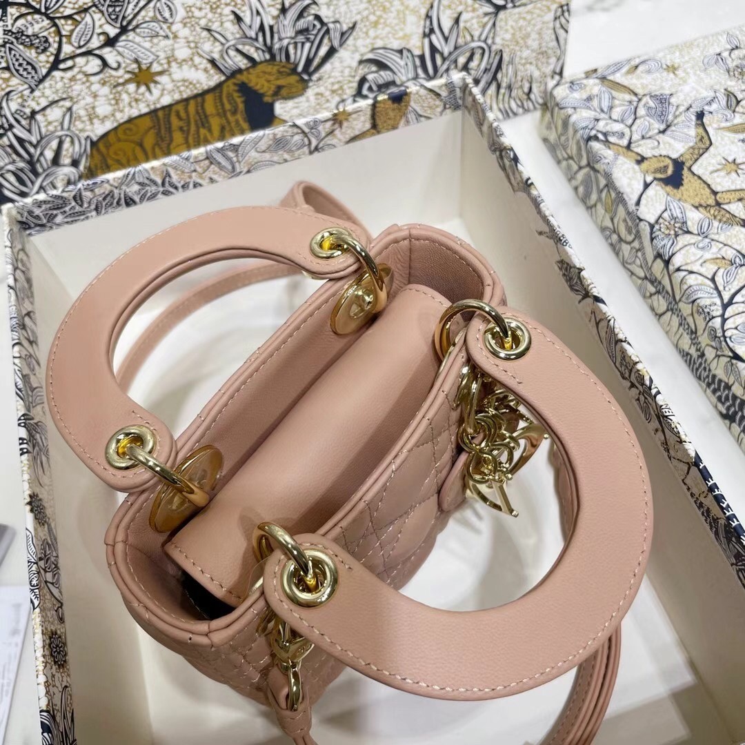 D*or micro lady D*or bag in poudre cannage lambskin