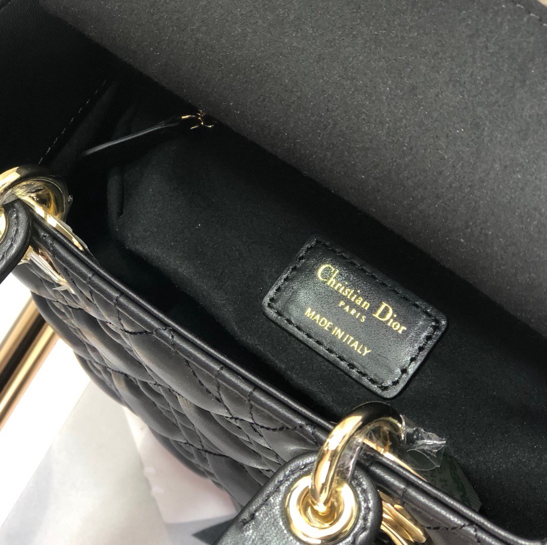 D*or small lady D*or my abcD*or bag in black cannage lambskin