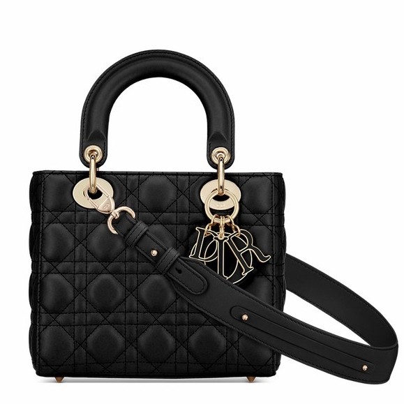 D*or small lady D*or my abcD*or bag in black cannage lambskin